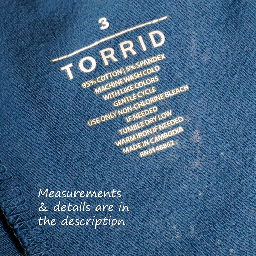 Torrid Acid Wash Leggings Blue Plus Size 3X Stretch Cotton Blend - Picture 4 of 5